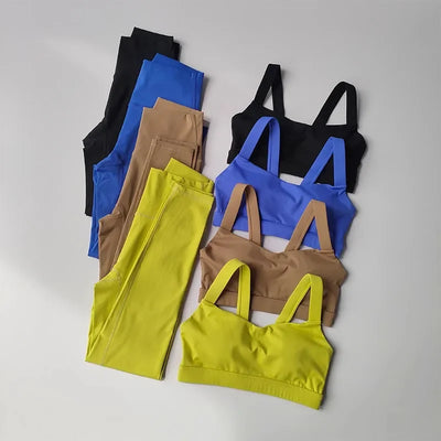Seamless Yoga Set – Sports Bra & High Waist Shorts