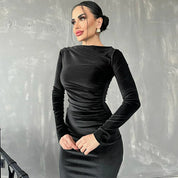 Round Neck Long Sleeve Dress