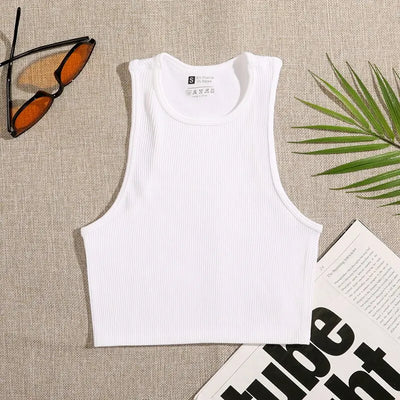 Seamless Ribbed Crop Tank – Breathable Workout Top