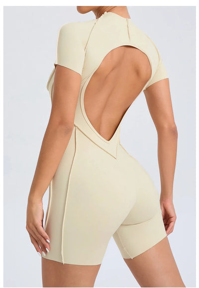 Backless Scrunch Jumpsuit – Women’s Fitness Yoga Romper