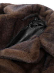 Dark Brown Faux Fur Long Overcoat