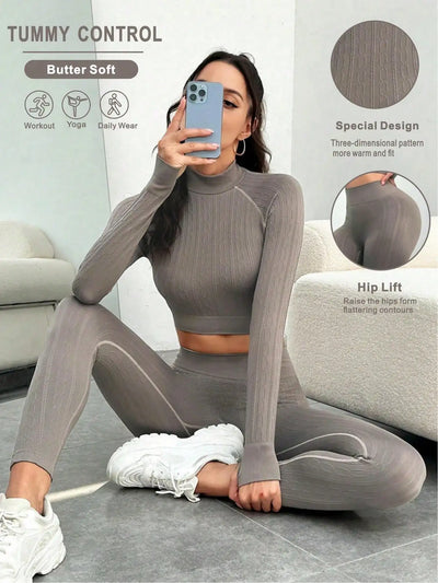 Long Sleeve Yoga Set with Leggings