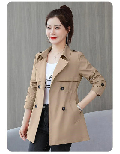 Slim Pink Trench – Women’s Korean Style Coat