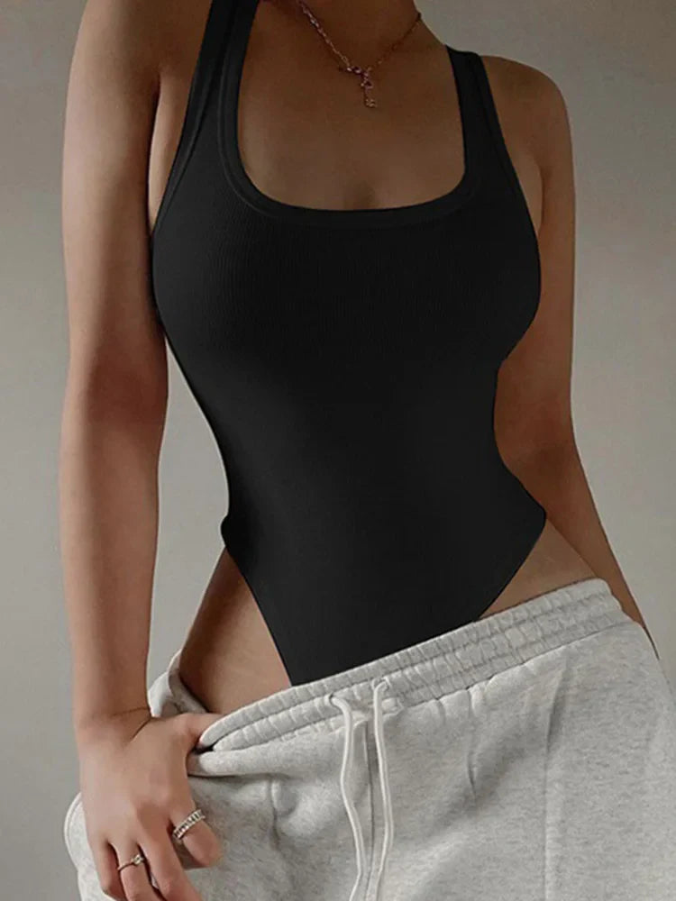 Off-Shoulder Knit Bodysuit – Sexy Halter Clubwear
