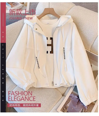 Hooded Zipper Jacket – Women’s Loose Fit