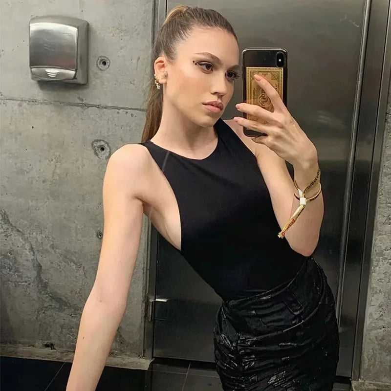 Sleeveless Bodycon Bodysuit – Slim Fit Streetwear One-Piece