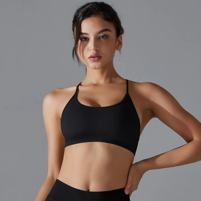 Cross-Back Sports Bra – Padded Yoga Bralette
