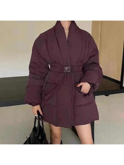 Spliced Belt Loose Jacket