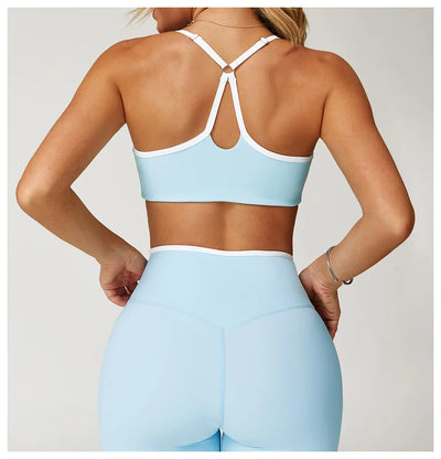 Shockproof Sports Bra – Push-Up Crop Top for Yoga & Workouts