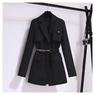 Korean Style Blazer – Women’s Lace-Up Jacket