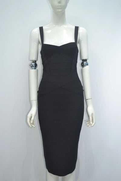 2024 Bandage Bodycon Midi Dress – Royal Spaghetti Strap Party Style