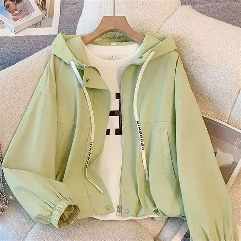 Hooded Zipper Jacket – Women’s Loose Fit