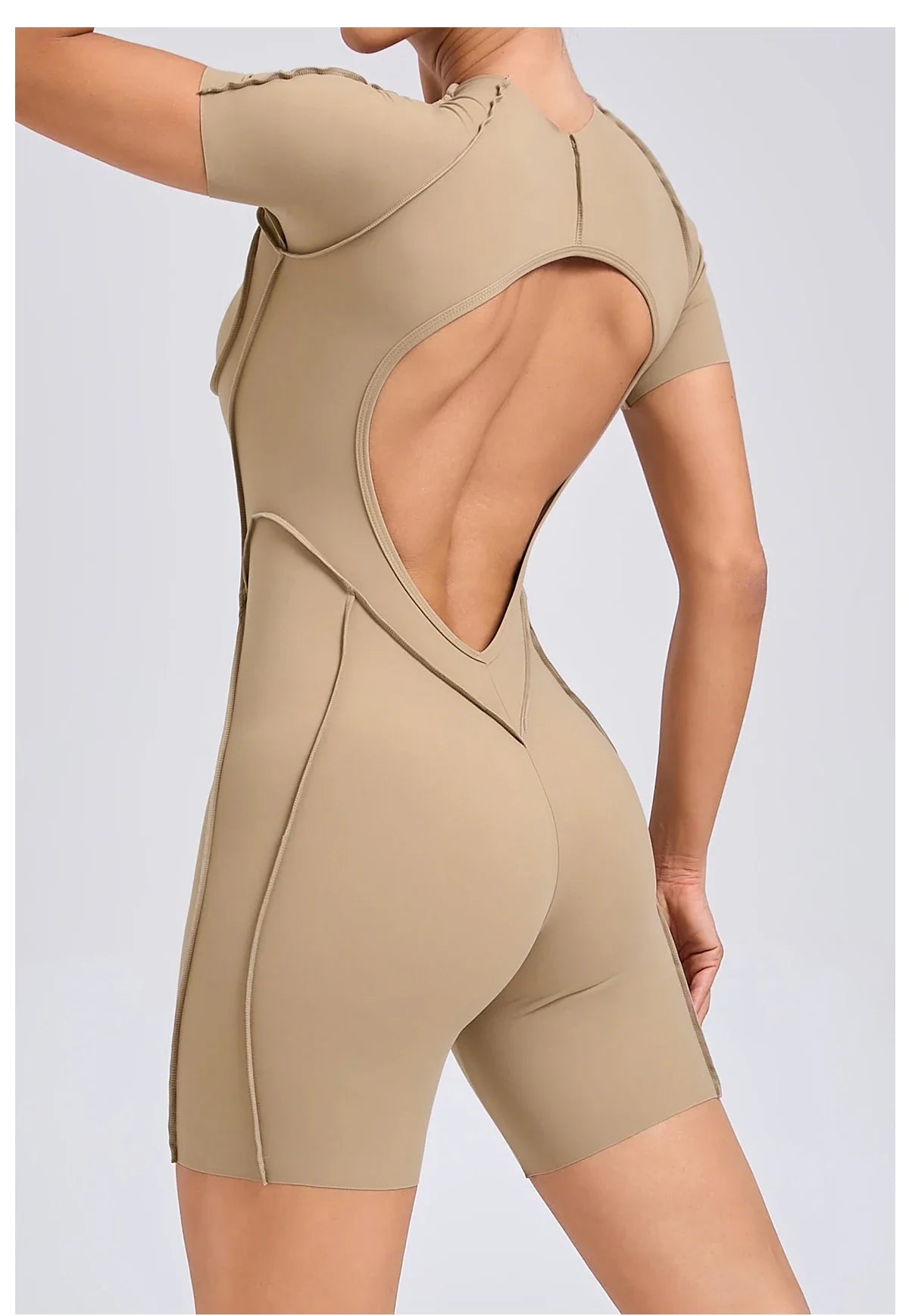 Backless Scrunch Jumpsuit – Women’s Fitness Yoga Romper