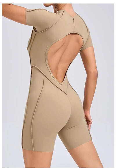 Backless Scrunch Jumpsuit – Women’s Fitness Yoga Romper