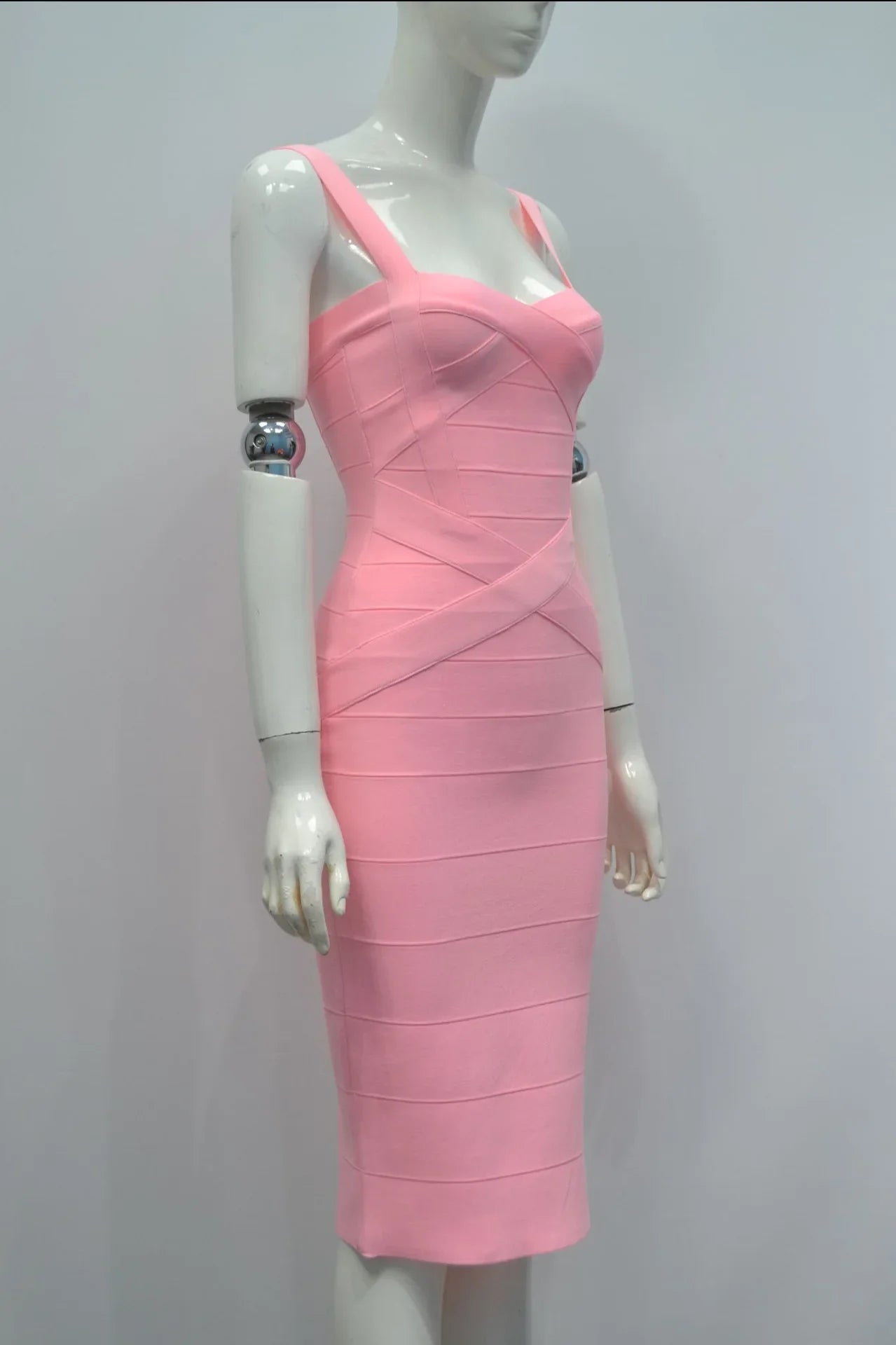 2024 Bandage Bodycon Midi Dress – Royal Spaghetti Strap Party Style