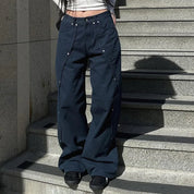 Korean Patchwork Baggy Cargo Jeans