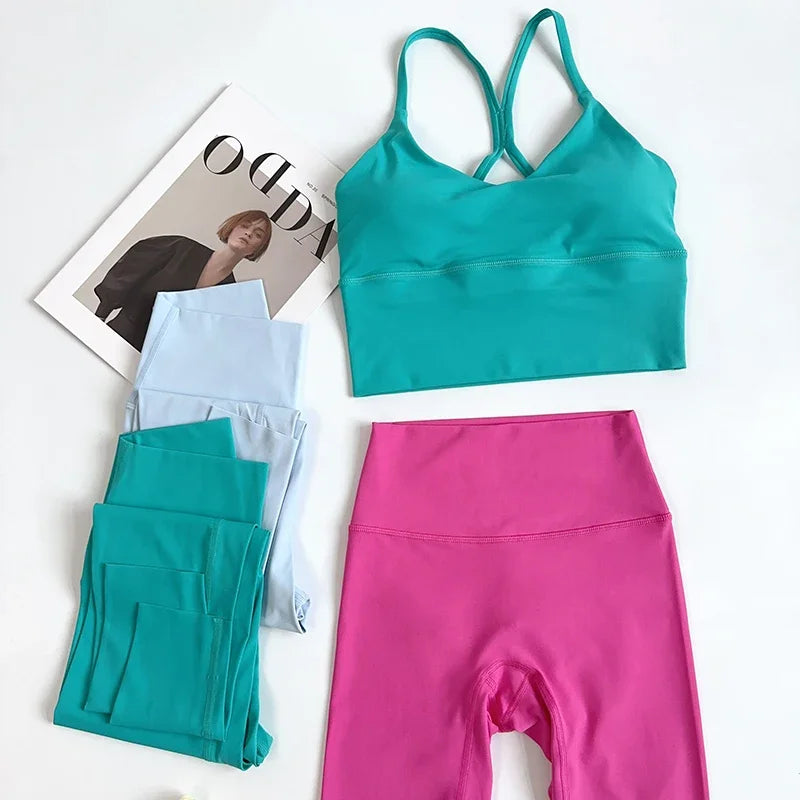 Yoga Leggings & Sports Bra Set