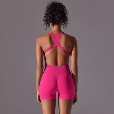 Backless Fitness Bodysuit – Sleeveless Yoga Jumpsuit