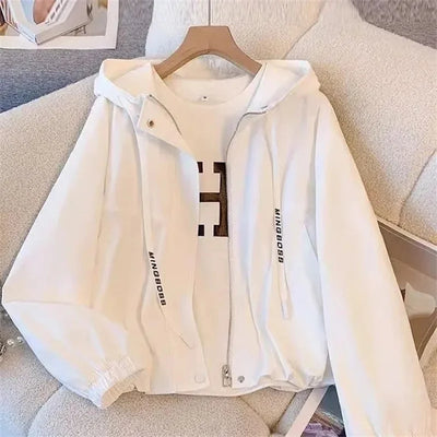 Hooded Zipper Jacket – Women’s Loose Fit