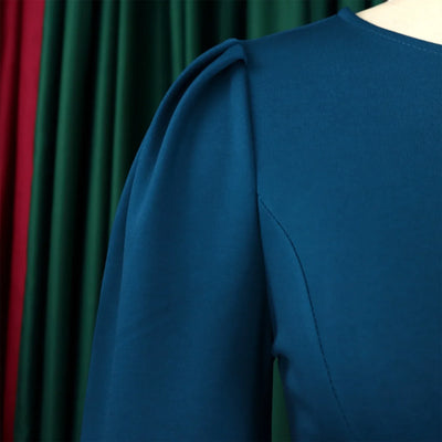 Elegant Sheath Midi Dress – O-Neck Bodycon Office Style