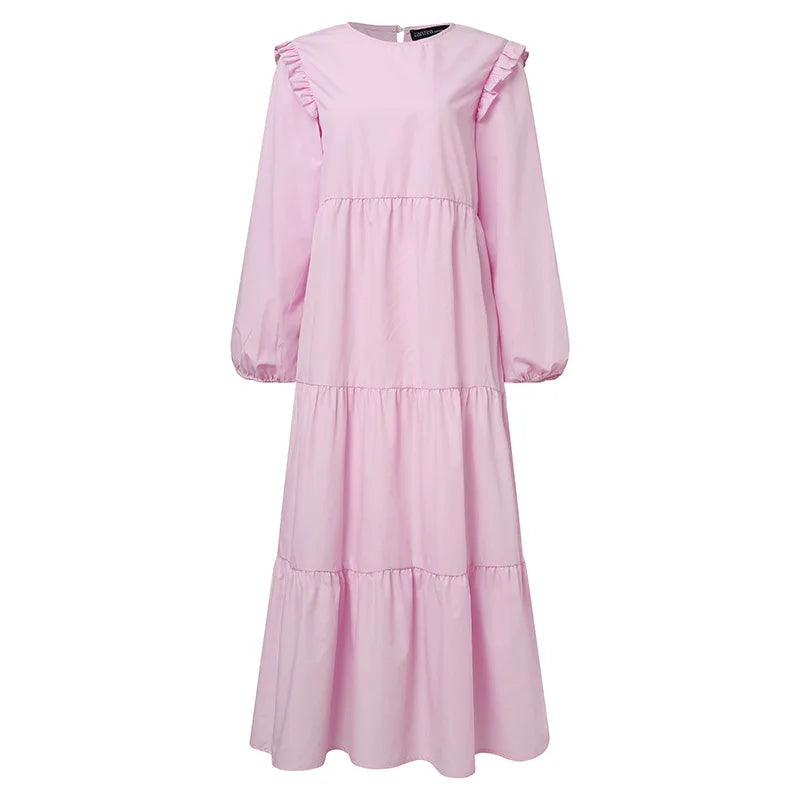2025 Modest Maxi Dress – Vintage O-Neck Islamic Kaftan Abaya Style