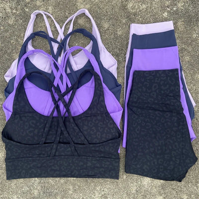 2-Piece Workout Set – Cross Back Bra & High Waist Shorts