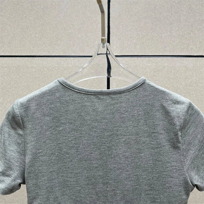 Cotton Knit Bodysuit – Slim Fit Round Neck Tee