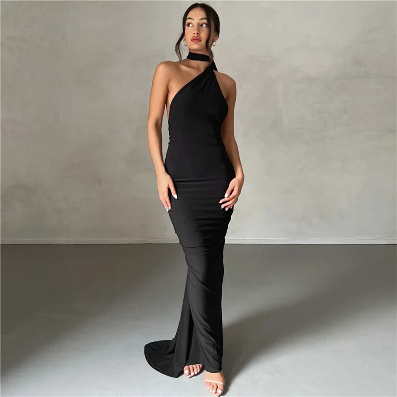 Elegant One Shoulder Maxi Dress