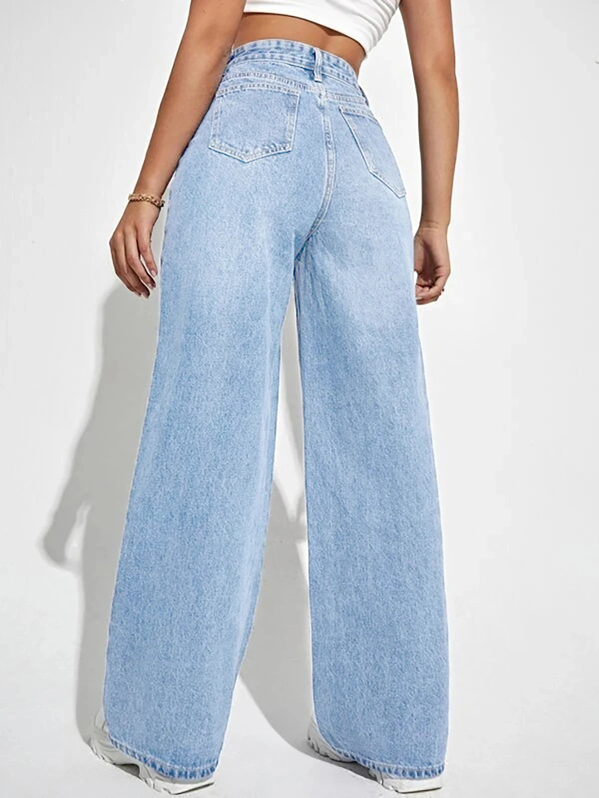 European and American loose Denim wide leg pants