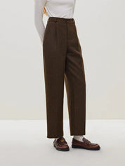 Classic High Waist Wool Pants