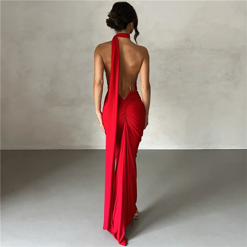 Elegant One Shoulder Maxi Dress