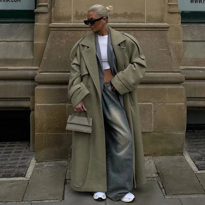 Wool Blend Coat – Elegant Belted Winter Wear