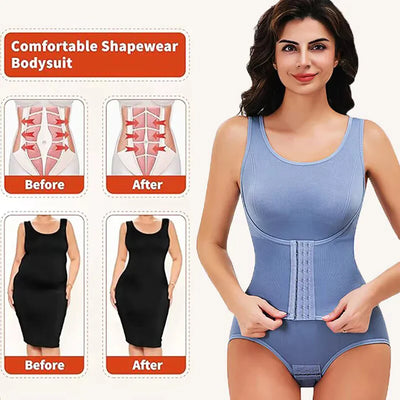 New Waist Shapewear Bodysuit With Zipper Belt