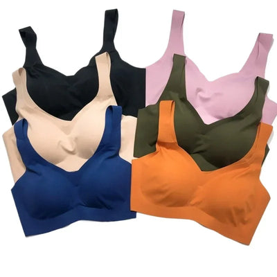 Seamless Ribbed Sports Bra – Black Yoga Crop Top