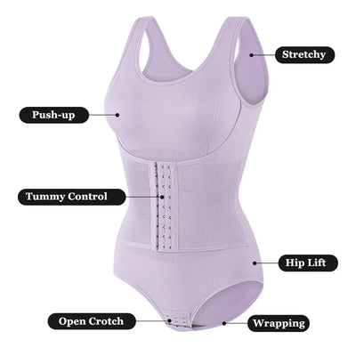 New Waist Shapewear Bodysuit With Zipper Belt