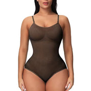 V Neck Spaghetti Strap Shapewear Bodysuit
