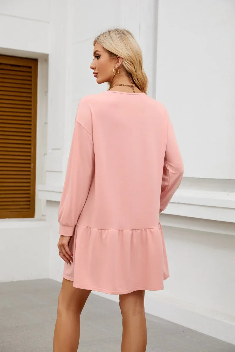 Sweater Bodycon Dress – Solid Round Neck Autumn Look