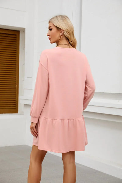Sweater Bodycon Dress – Solid Round Neck Autumn Look