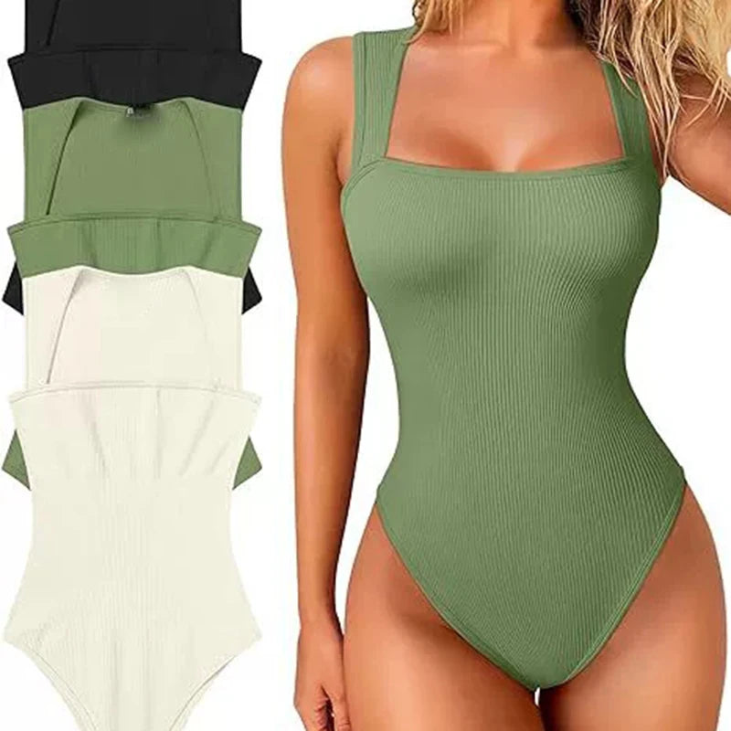 Square Neck Sleeveless Bodysuit