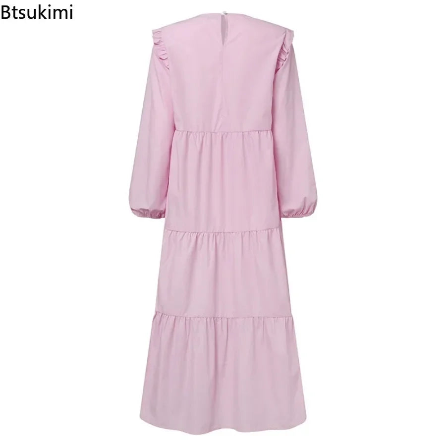 2025 Modest Maxi Dress – Vintage O-Neck Islamic Kaftan Abaya Style