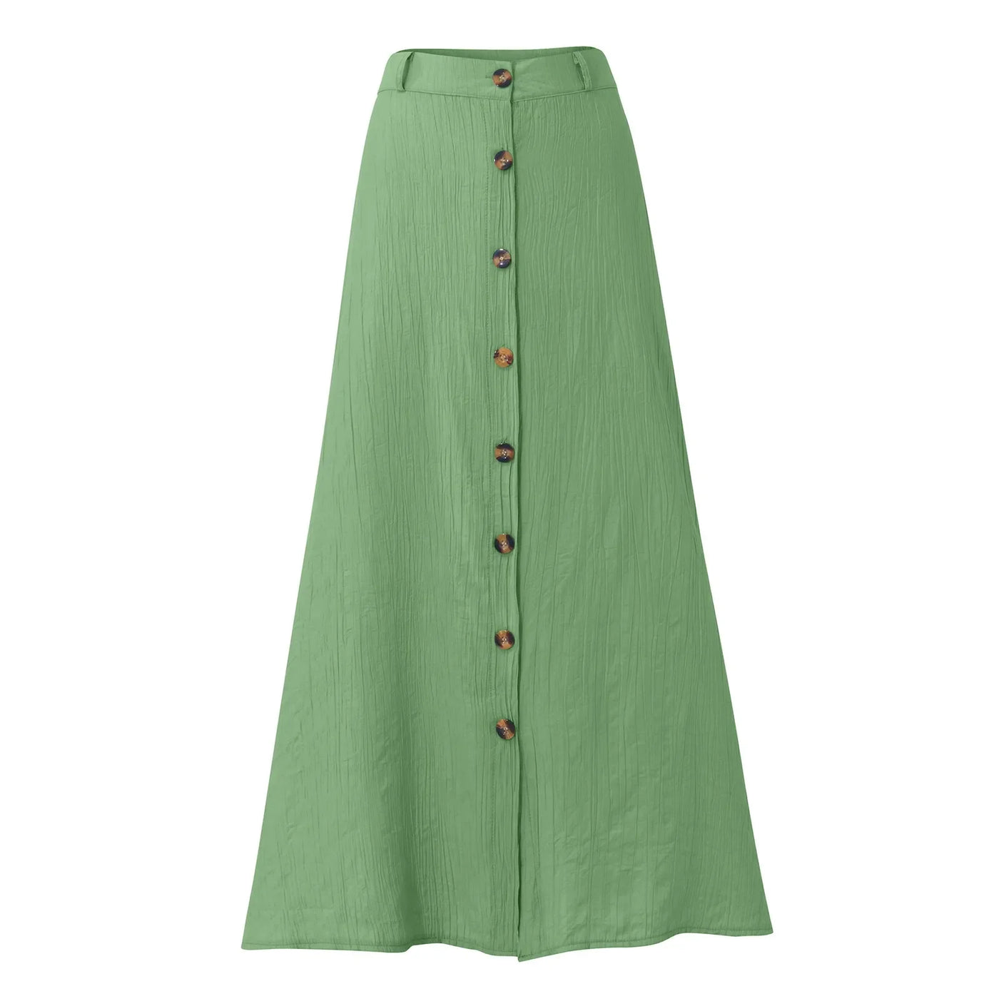 Boho High Waist Button Midi Skirt – Daily & Beach Wear