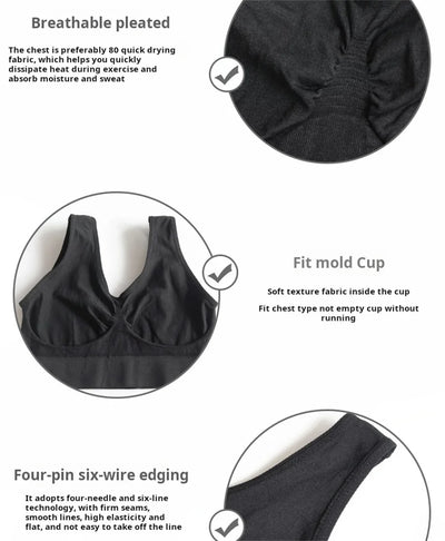 Seamless Ribbed Sports Bra – Black Yoga Crop Top