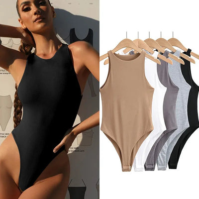 Sleeveless Bodycon Bodysuit – Slim Fit Streetwear One-Piece