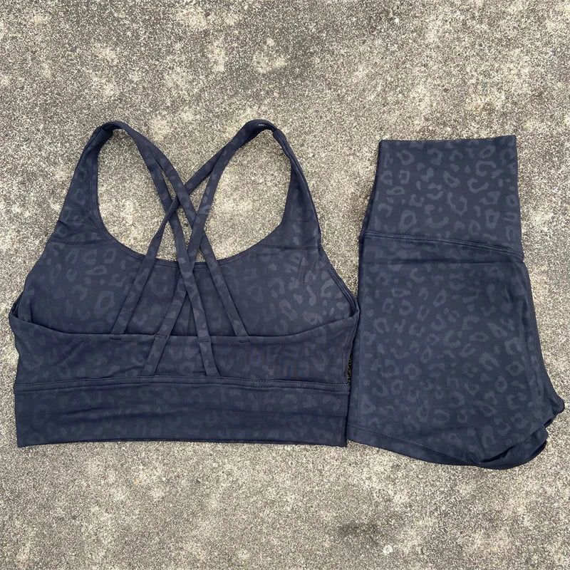 2-Piece Workout Set – Cross Back Bra & High Waist Shorts