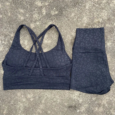2-Piece Workout Set – Cross Back Bra & High Waist Shorts