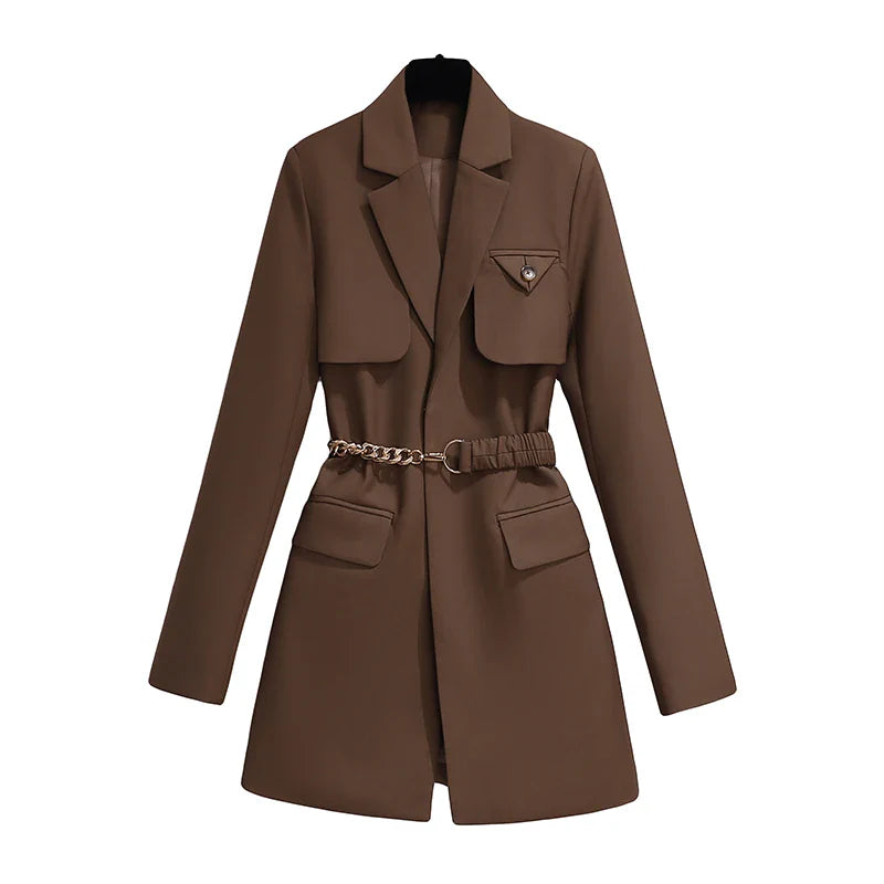 Korean Style Blazer – Women’s Lace-Up Jacket