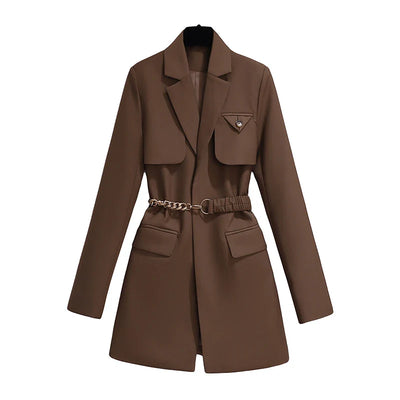 Korean Style Blazer – Women’s Lace-Up Jacket