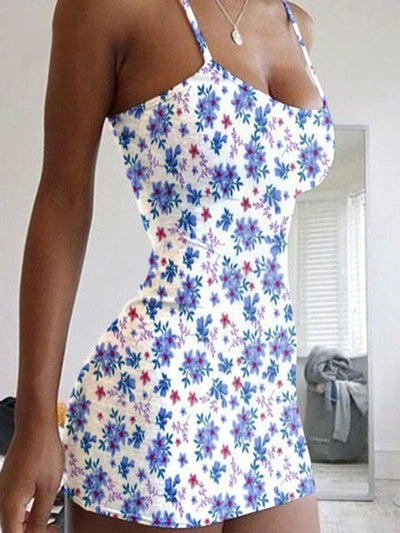 Backless Floral Slip Dress – Strapless Mini Bodycon Party Style