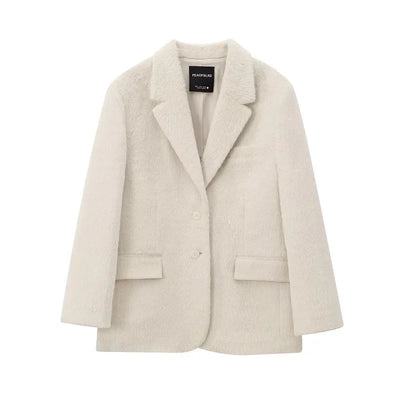 Faux Fur Blazer – Women's Long Jacket