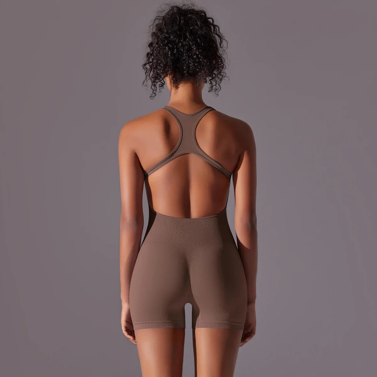 Backless Fitness Bodysuit – Sleeveless Yoga Jumpsuit